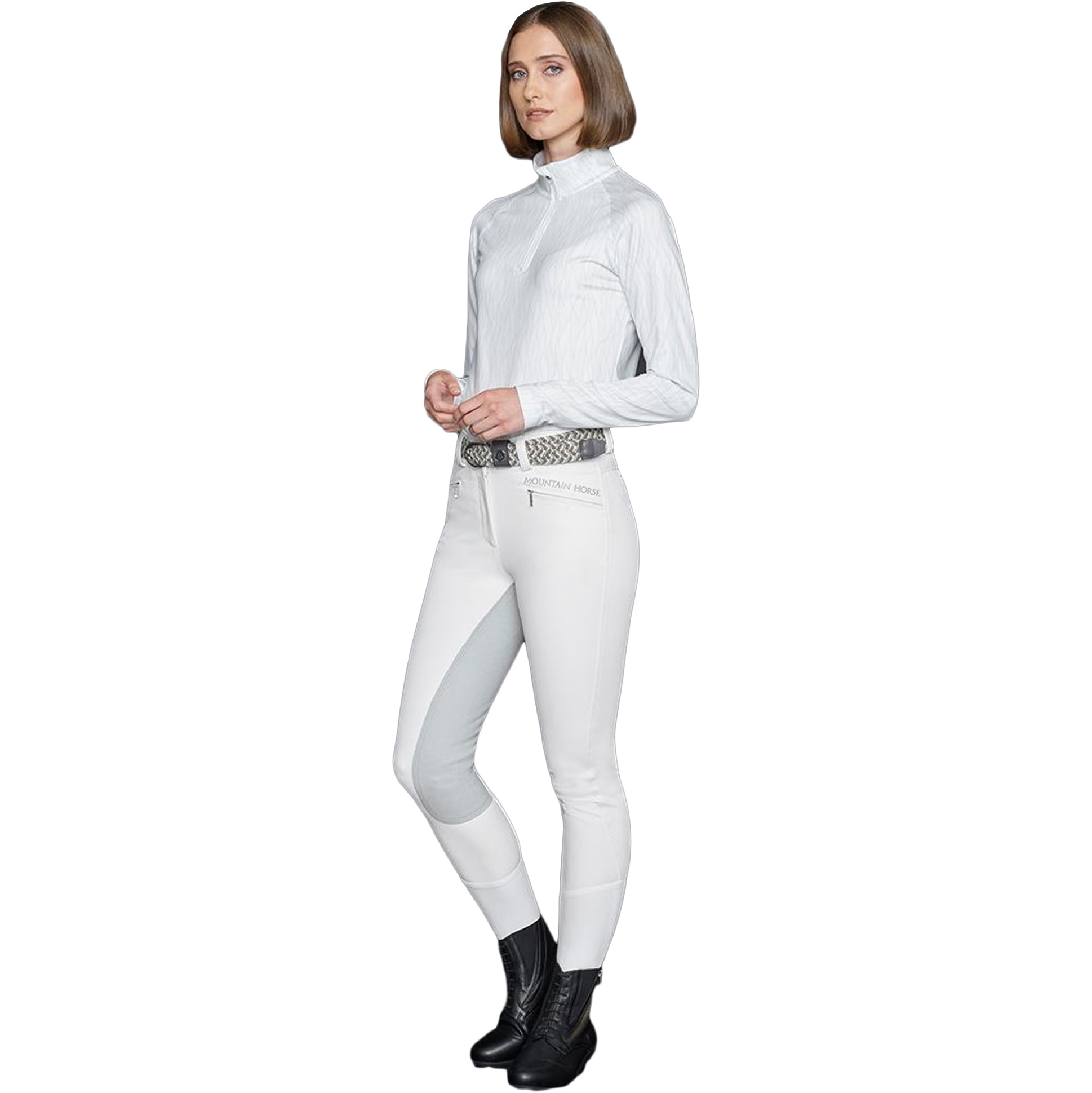 Mountain Horse Damen Diana Clarino Vollbesatzreithose 053240200 - Weiß
